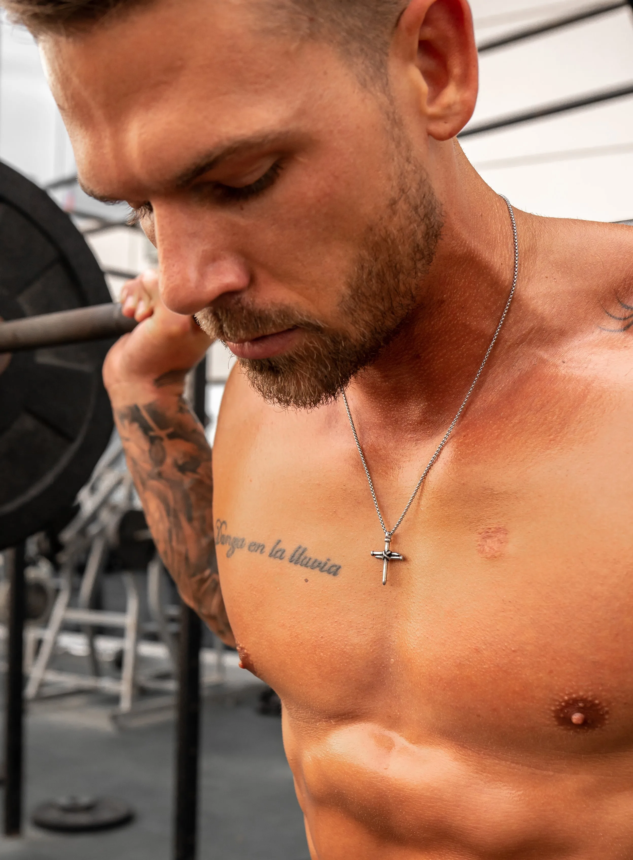 Sweatproof   Waterproof Men's Nail Cross Necklace