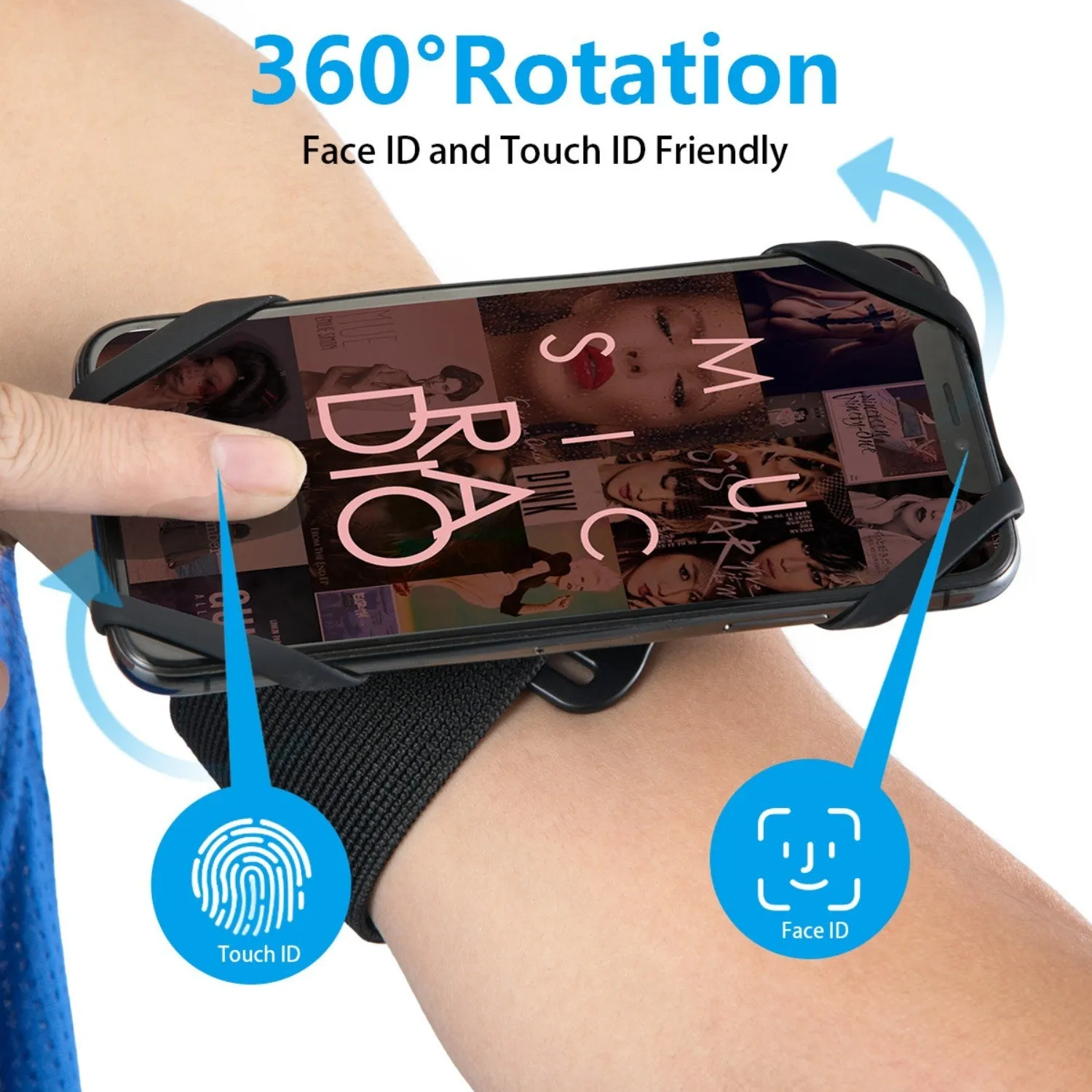 Swivel Arm Wrist Strap Phone Case