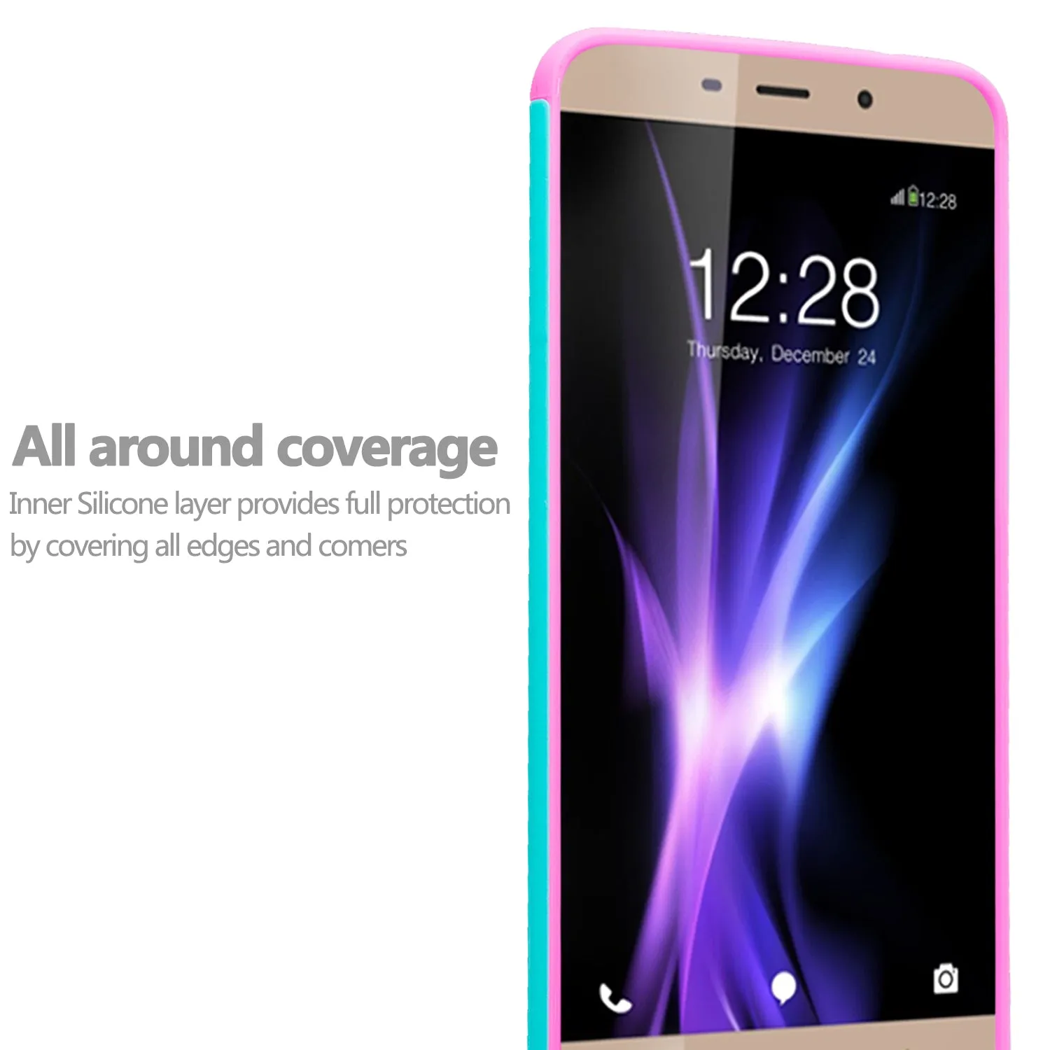 T-mobile REVVL  Plus, Coolpad REVVL Plus Case, Slim Crystal Rhinestone Hybrid Dual Layer [Shock Resistant] Cover -  Rainbow Unicorn