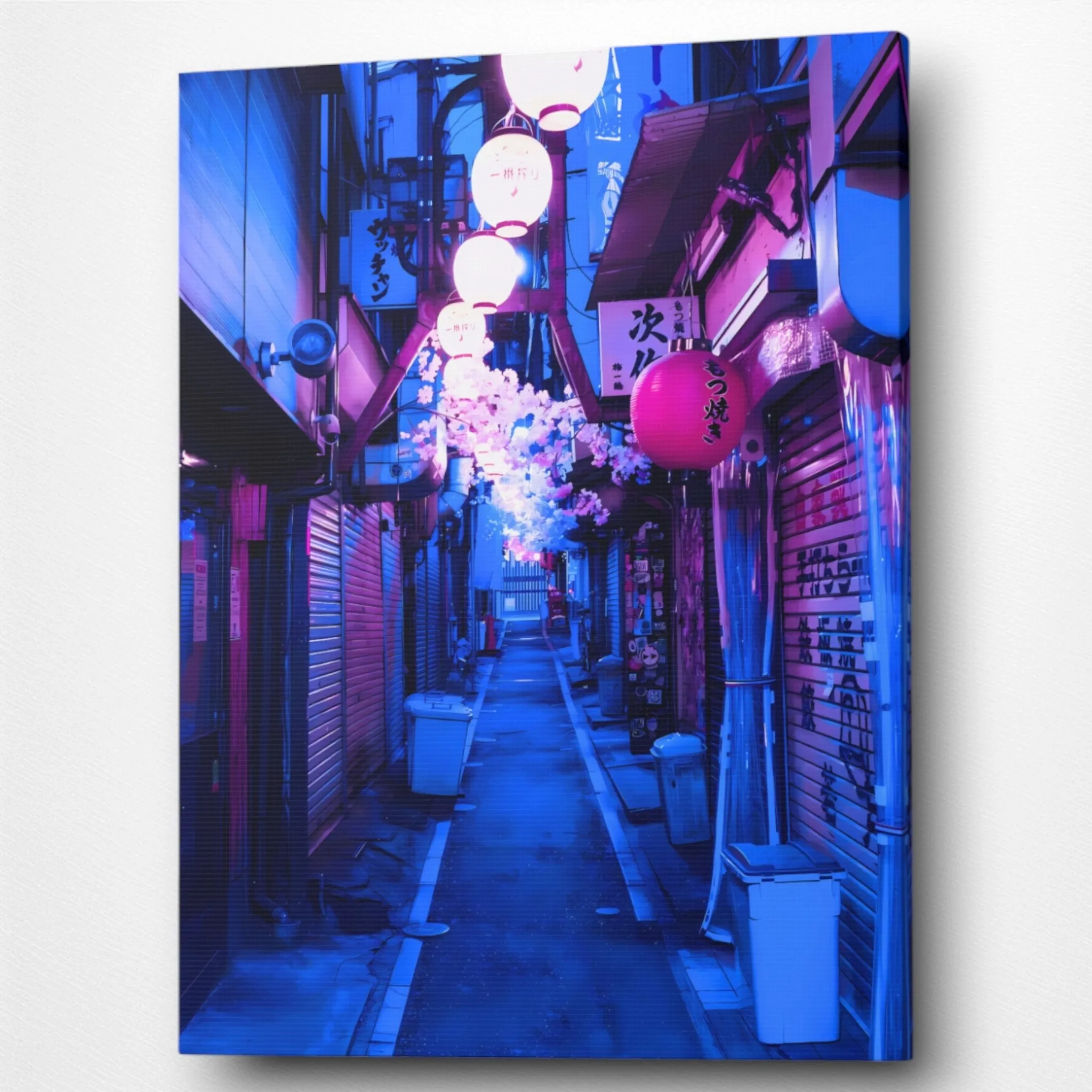 The Blue Alley (Japanese-Street) Modern Canvas