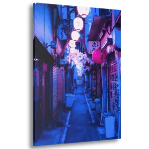 The Blue Alley (Japanese-Street) Modern Canvas