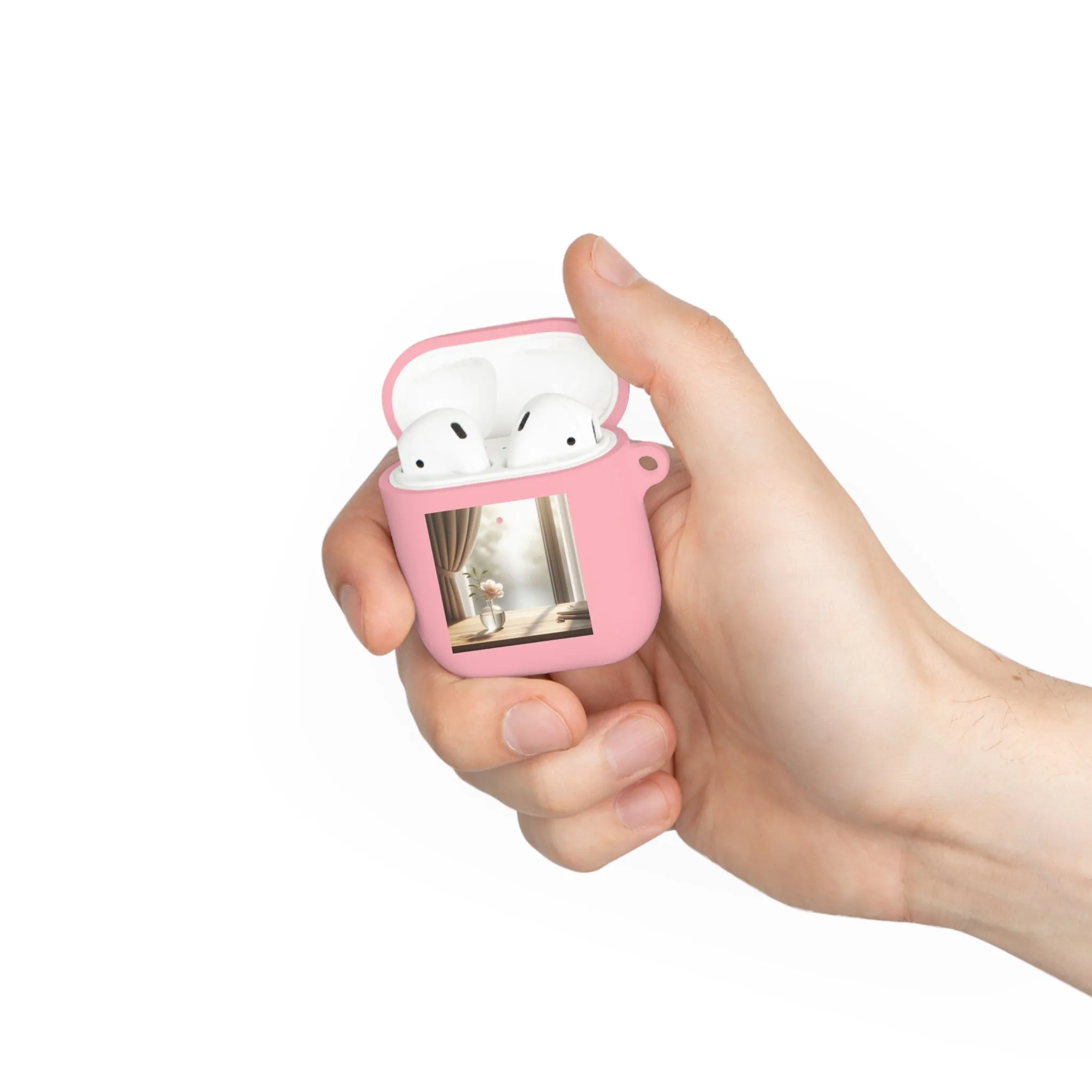 The flower in a pot outside the window is minimal  AirPods Case Cover