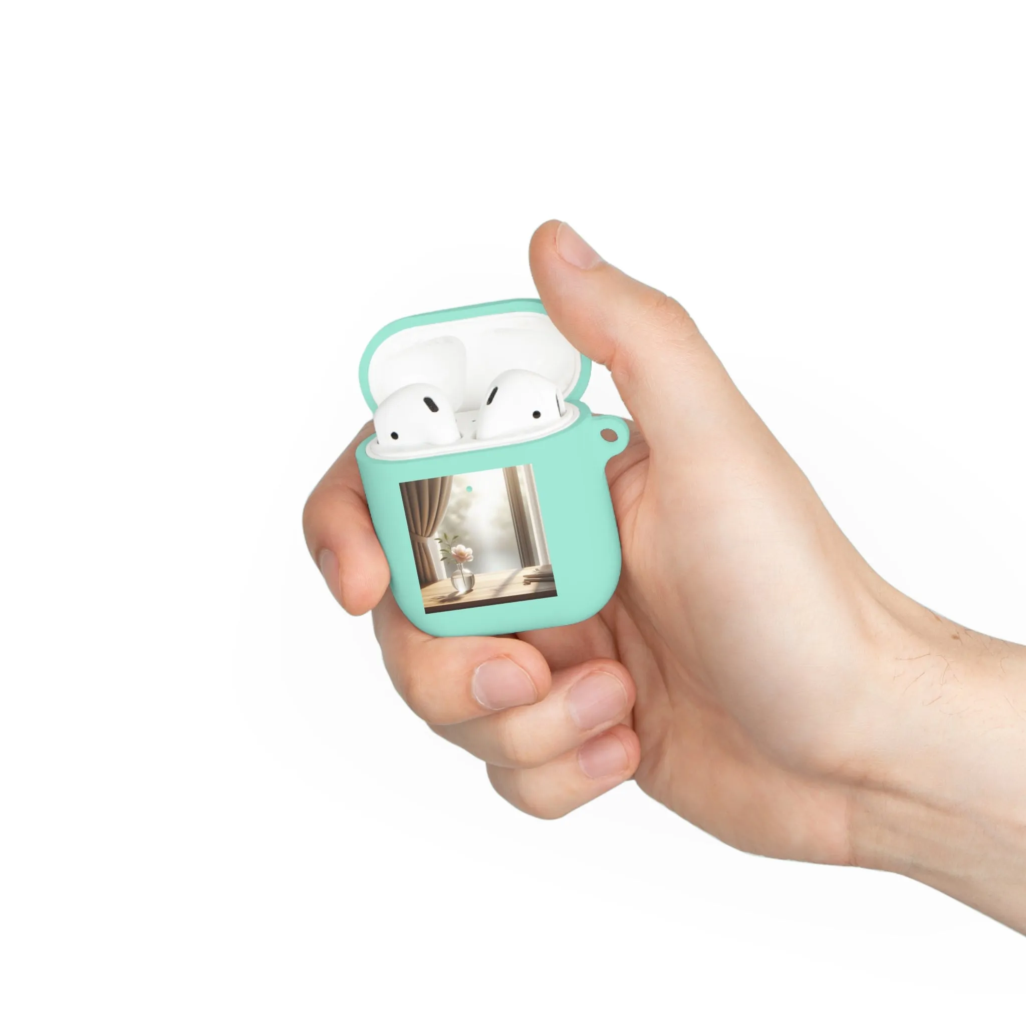 The flower in a pot outside the window is minimal  AirPods Case Cover