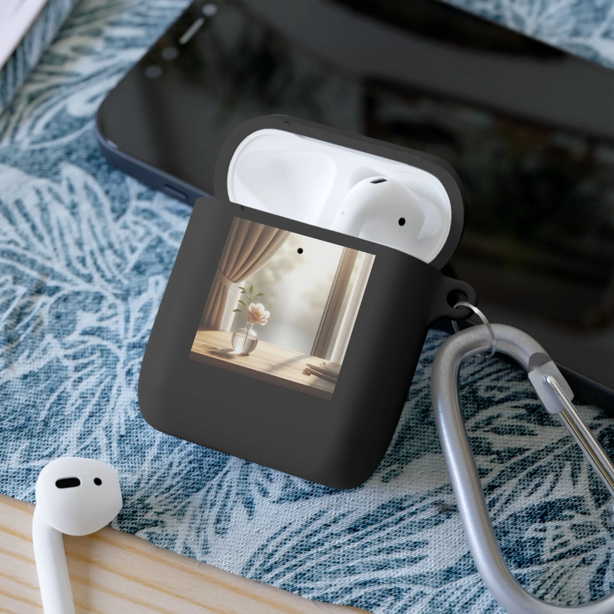 The flower in a pot outside the window is minimal  AirPods Case Cover