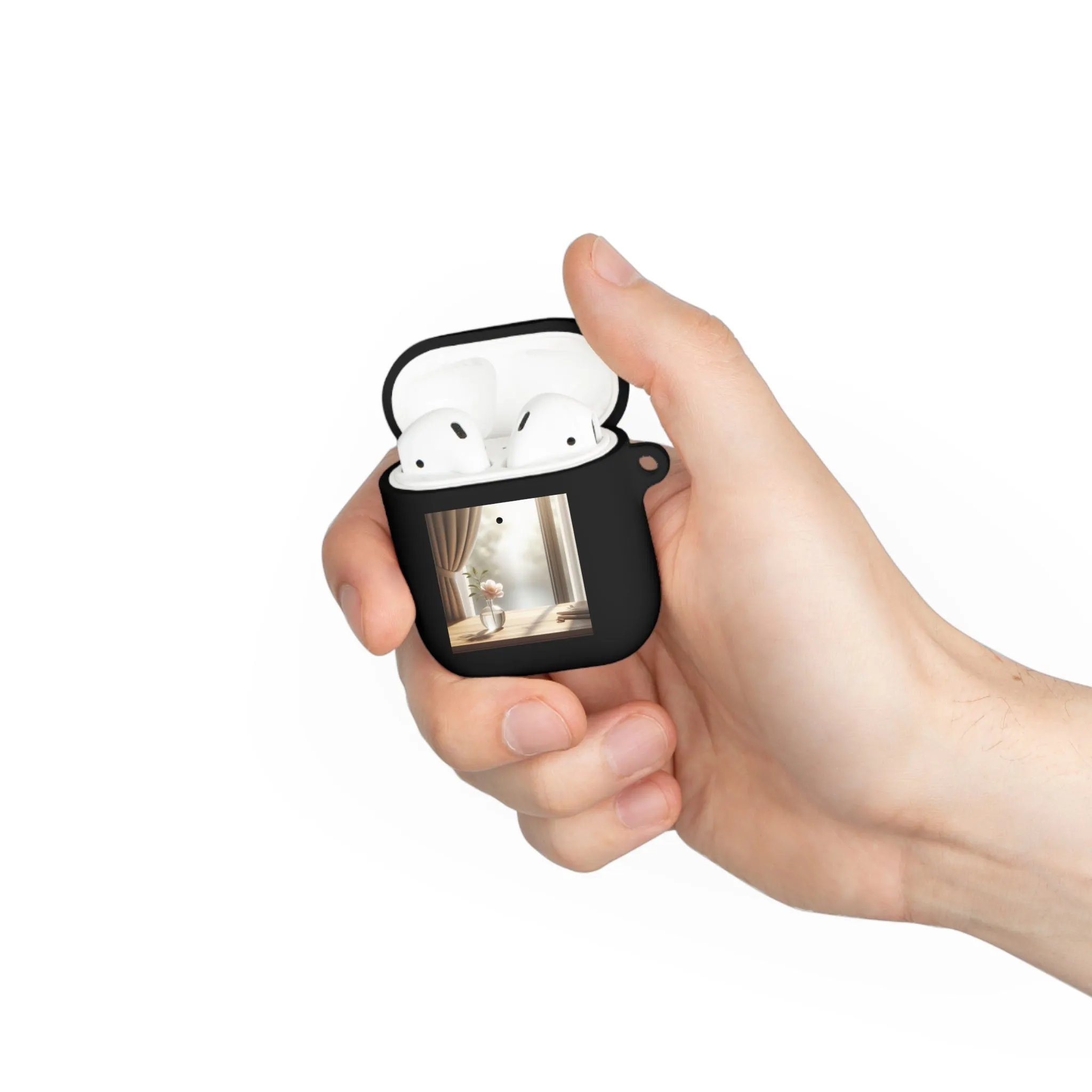 The flower in a pot outside the window is minimal  AirPods Case Cover