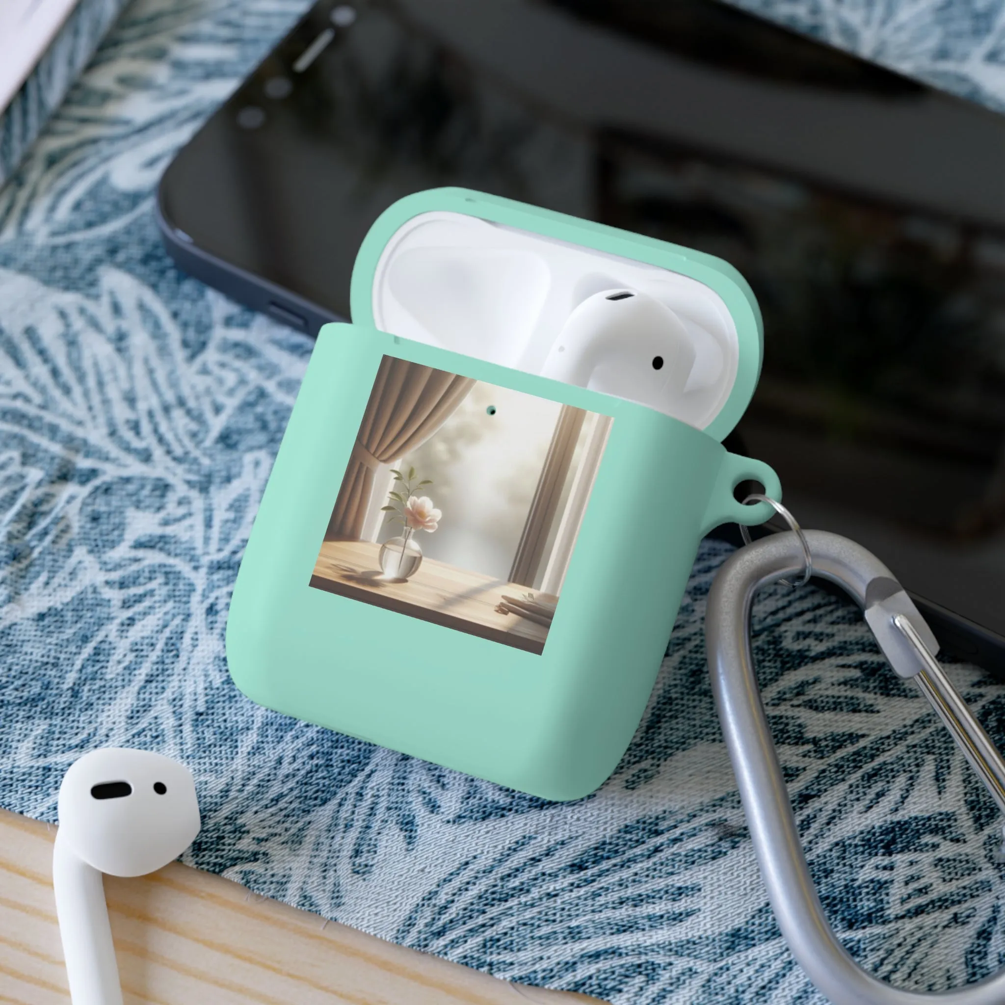 The flower in a pot outside the window is minimal  AirPods Case Cover