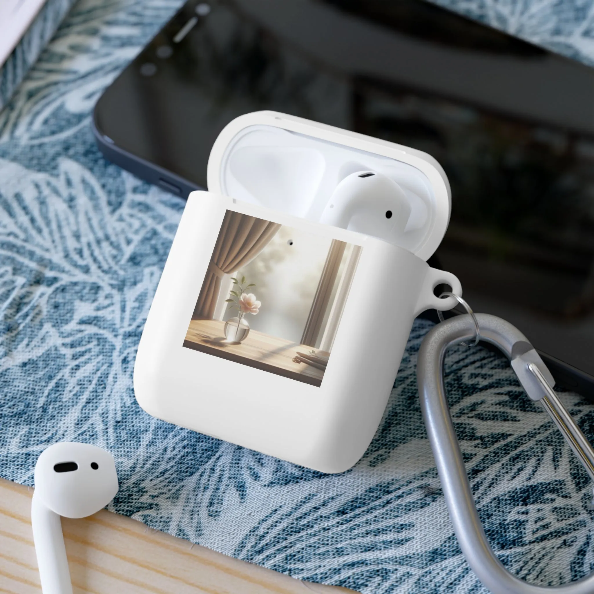 The flower in a pot outside the window is minimal  AirPods Case Cover