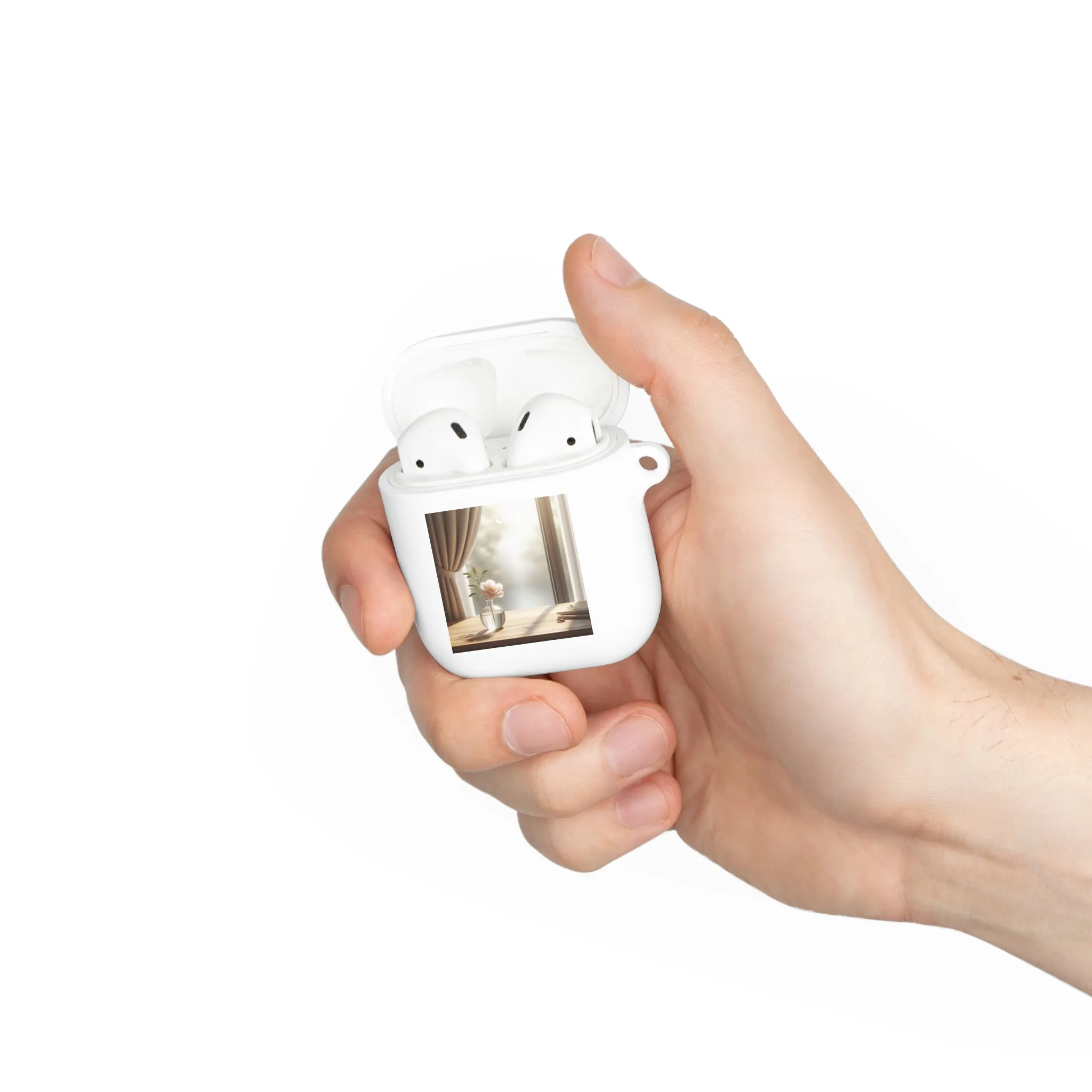 The flower in a pot outside the window is minimal  AirPods Case Cover