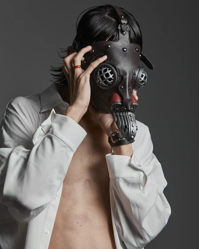 The Night Of Crow Punk Leather Mask