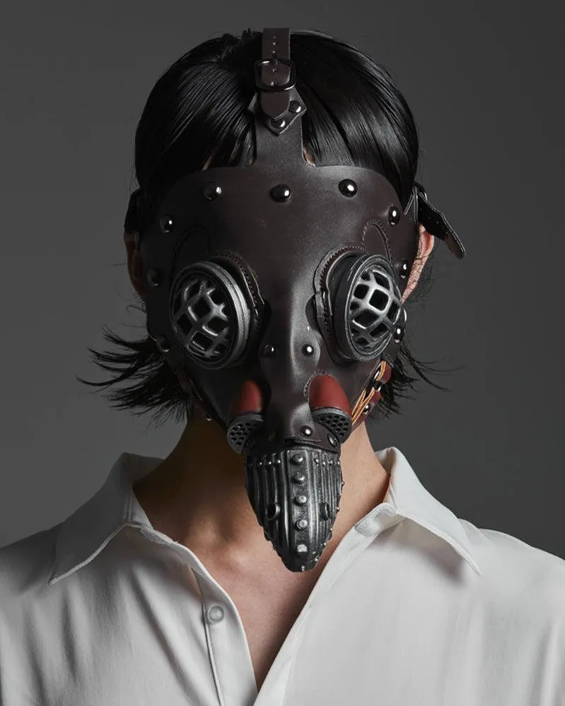 The Night Of Crow Punk Leather Mask