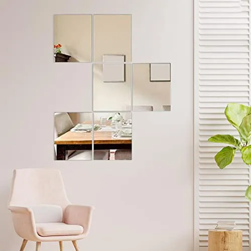 TOG 4 Pieces Wall Stickers Mirror Wall Mirror Tiles Sticky for Background Gym 15cmx25cm'|Home & Garden| Home Decor| Decals, Stickers & Vinyl Art'