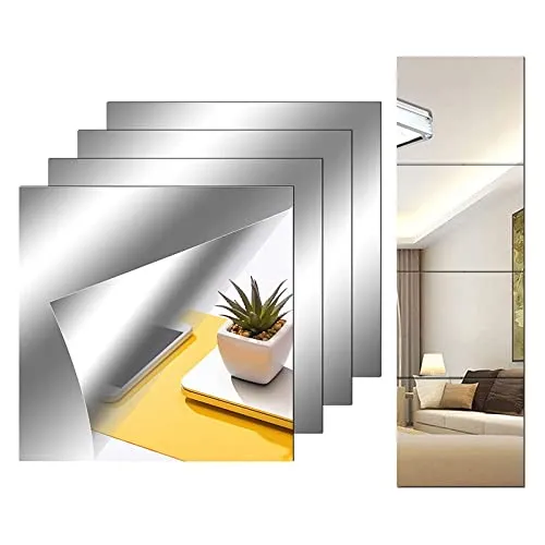 TOG 4 Pieces Wall Stickers Mirror Wall Mirror Tiles Sticky for Background Gym 15cmx25cm'|Home & Garden| Home Decor| Decals, Stickers & Vinyl Art'