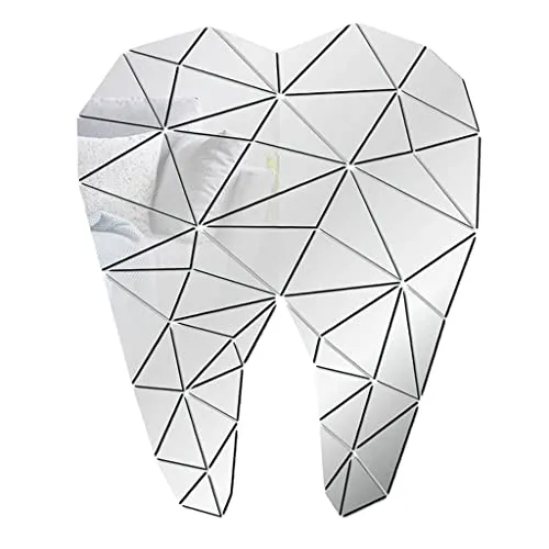TOG Mirror Art Removable Wall Sticker Acrylic Mural Decal Dental Decor Silver'|Home & Garden| Home Decor| Decals, Stickers & Vinyl Art'