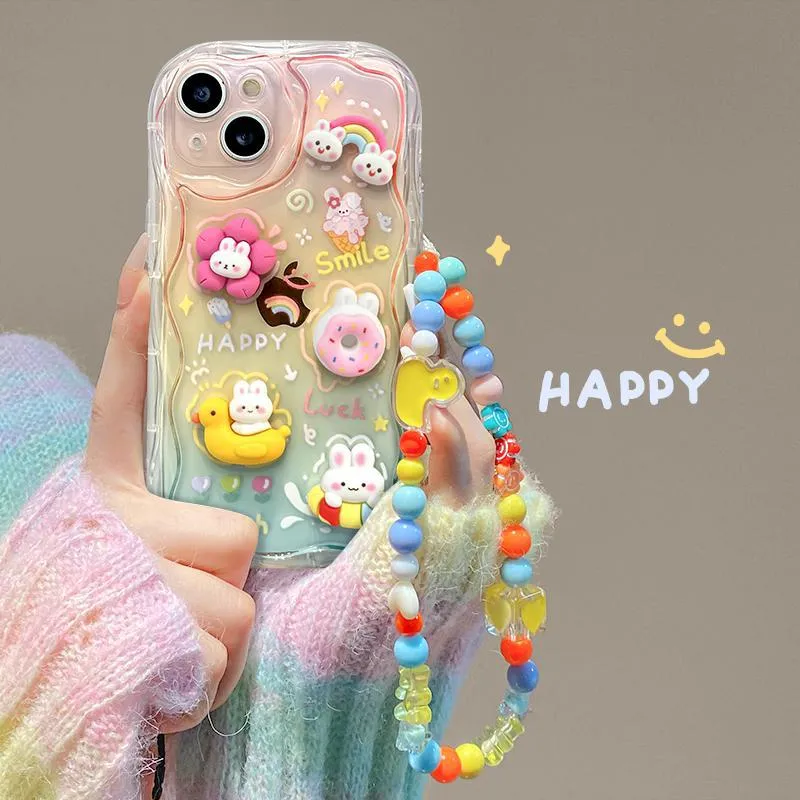 Toleet   Cartoon Rainbow Bunny Gradient Phone Case