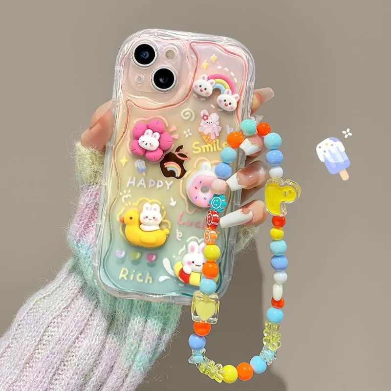 Toleet   Cartoon Rainbow Bunny Gradient Phone Case