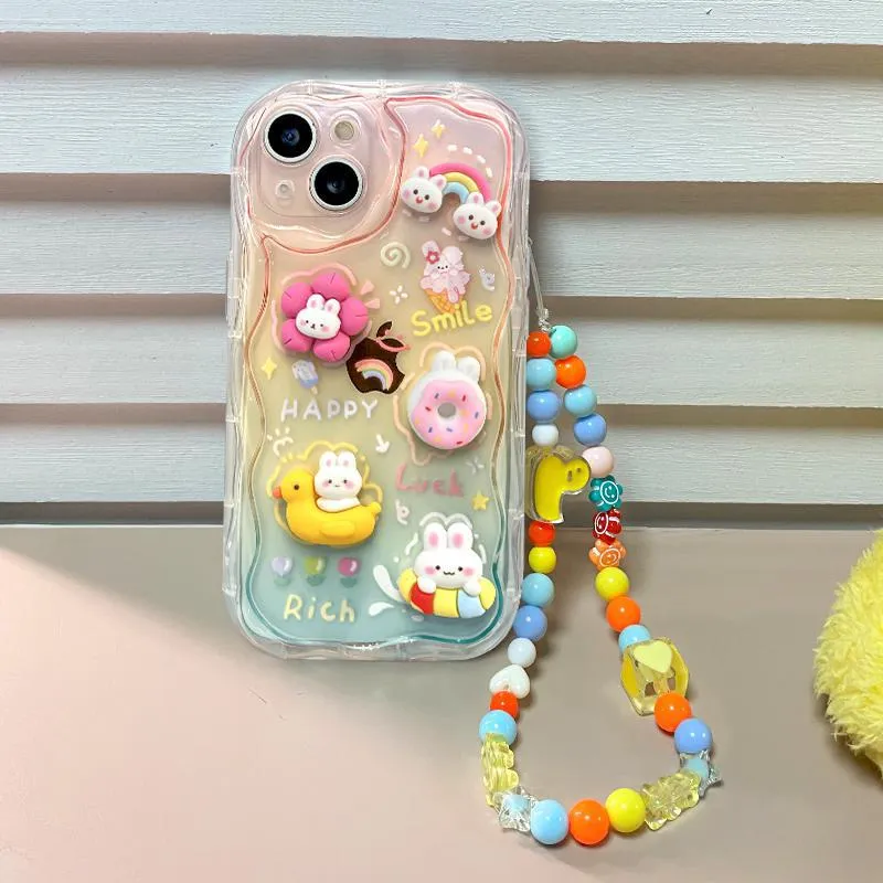 Toleet   Cartoon Rainbow Bunny Gradient Phone Case