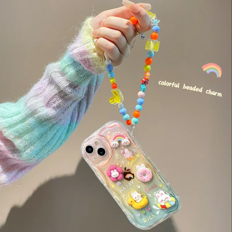 Toleet   Cartoon Rainbow Bunny Gradient Phone Case