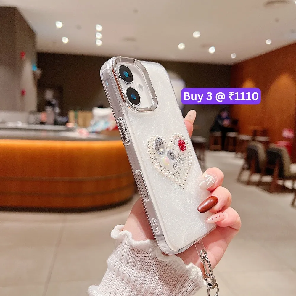 Transparent Rubber Gel TPU (Soft) Phone Case with Bracelet - iPhone 16