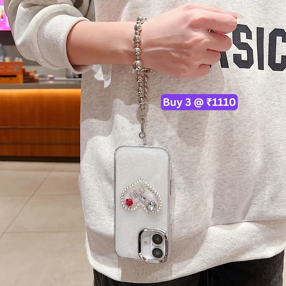 Transparent Rubber Gel TPU (Soft) Phone Case with Bracelet - iPhone 16