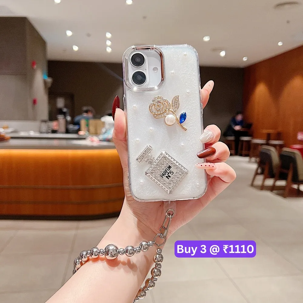 Transparent Rubber Gel TPU (Soft) Phone Case with Bracelet - iPhone 16