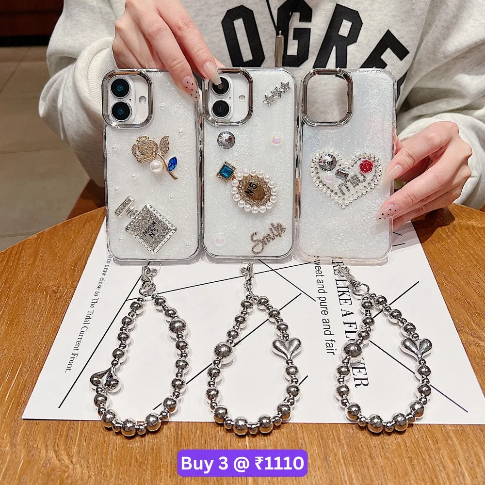 Transparent Rubber Gel TPU (Soft) Phone Case with Bracelet - iPhone 16