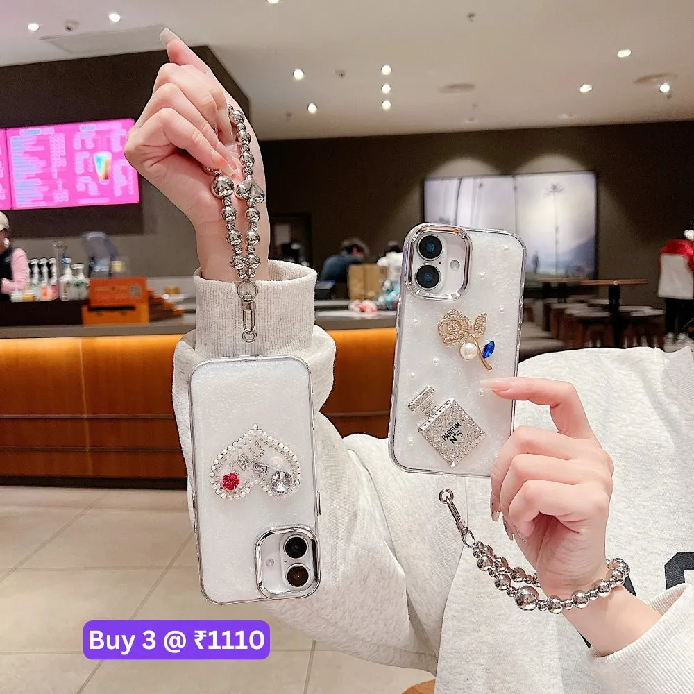 Transparent Rubber Gel TPU (Soft) Phone Case with Bracelet - iPhone 16