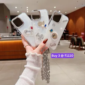 Transparent Rubber Gel TPU (Soft) Phone Case with Bracelet - iPhone 16