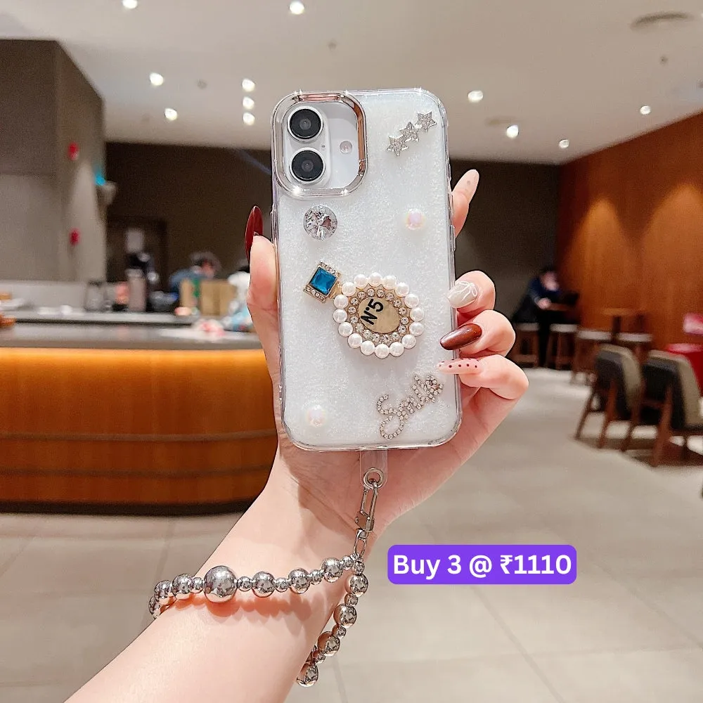 Transparent Rubber Gel TPU (Soft) Phone Case with Bracelet - iPhone 16