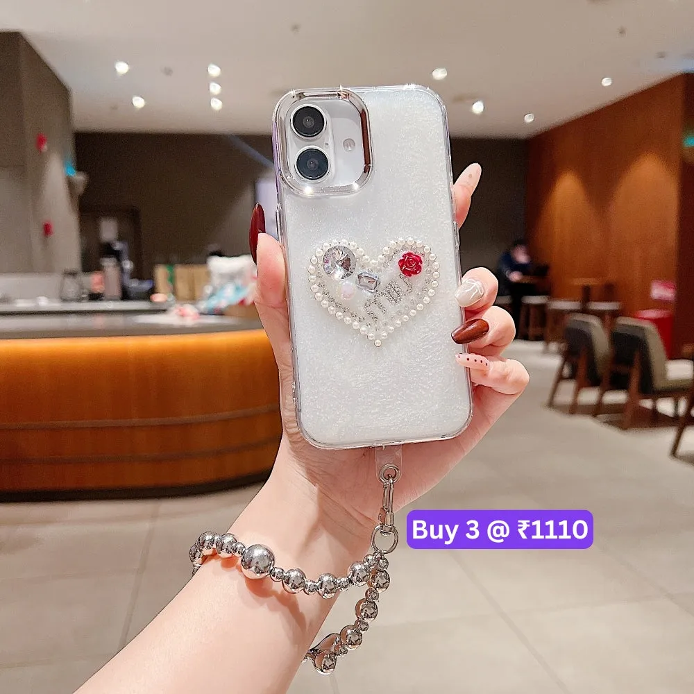 Transparent Rubber Gel TPU (Soft) Phone Case with Bracelet - iPhone 16