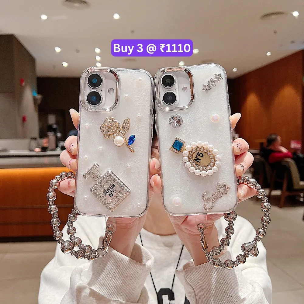 Transparent Rubber Gel TPU (Soft) Phone Case with Bracelet - iPhone 16