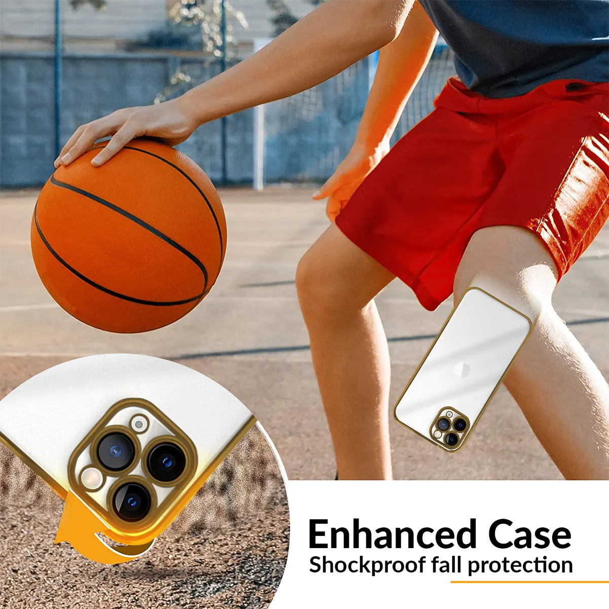 Transparent Silicone Case Cover For iPhone 11 Pro Max-Gold