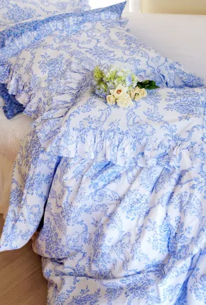 Trellis Damask Bedding - Teacup Blue