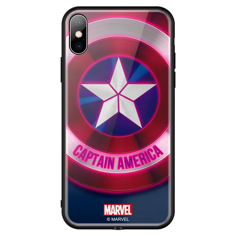 UKA Marvel Avengers Electric Flash Luminous Tempered Glass Back Case Cover