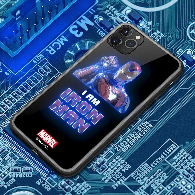 UKA Marvel Avengers Electric Flash Luminous Tempered Glass Back Case Cover