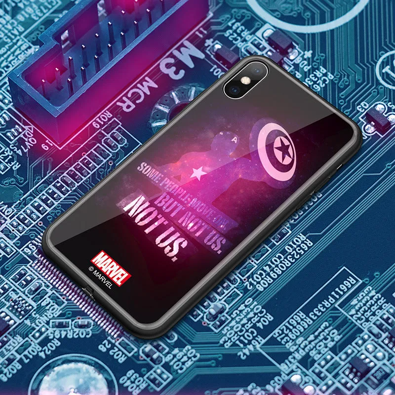 UKA Marvel Avengers Electric Flash Luminous Tempered Glass Back Case Cover