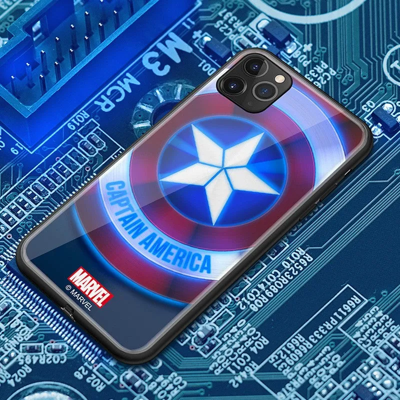 UKA Marvel Avengers Electric Flash Luminous Tempered Glass Back Case Cover