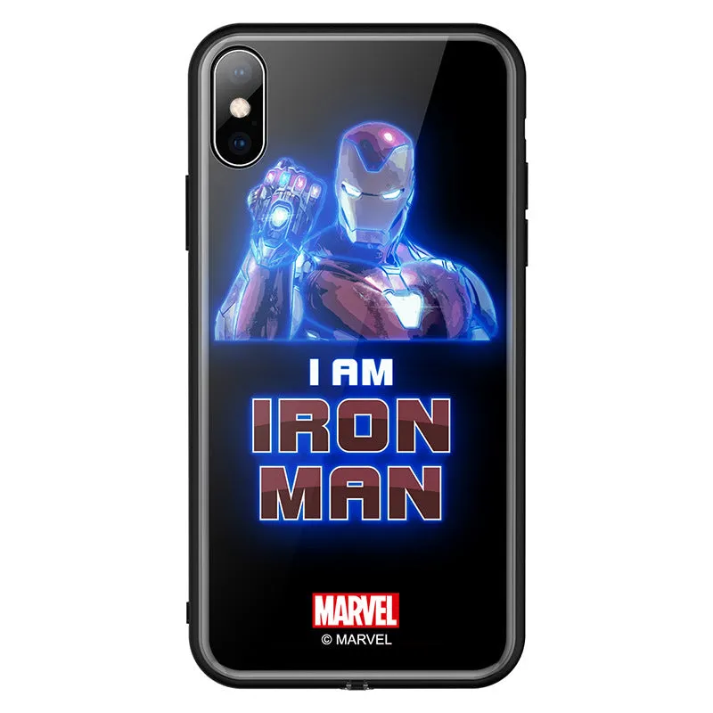 UKA Marvel Avengers Electric Flash Luminous Tempered Glass Back Case Cover