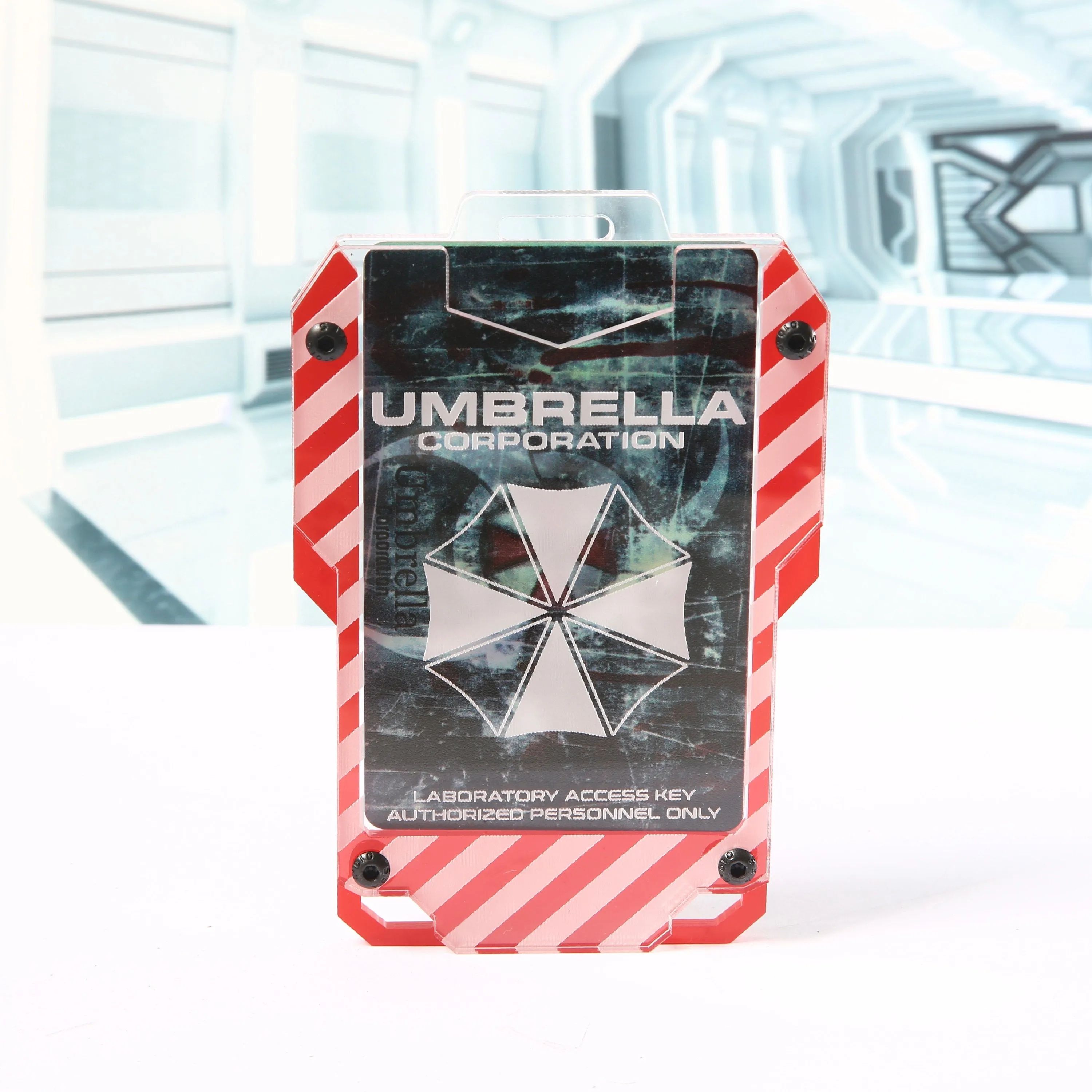 Umbrella Corp Cyberpunk keycard style card ID holder - Umbrella Corps badge holder.
