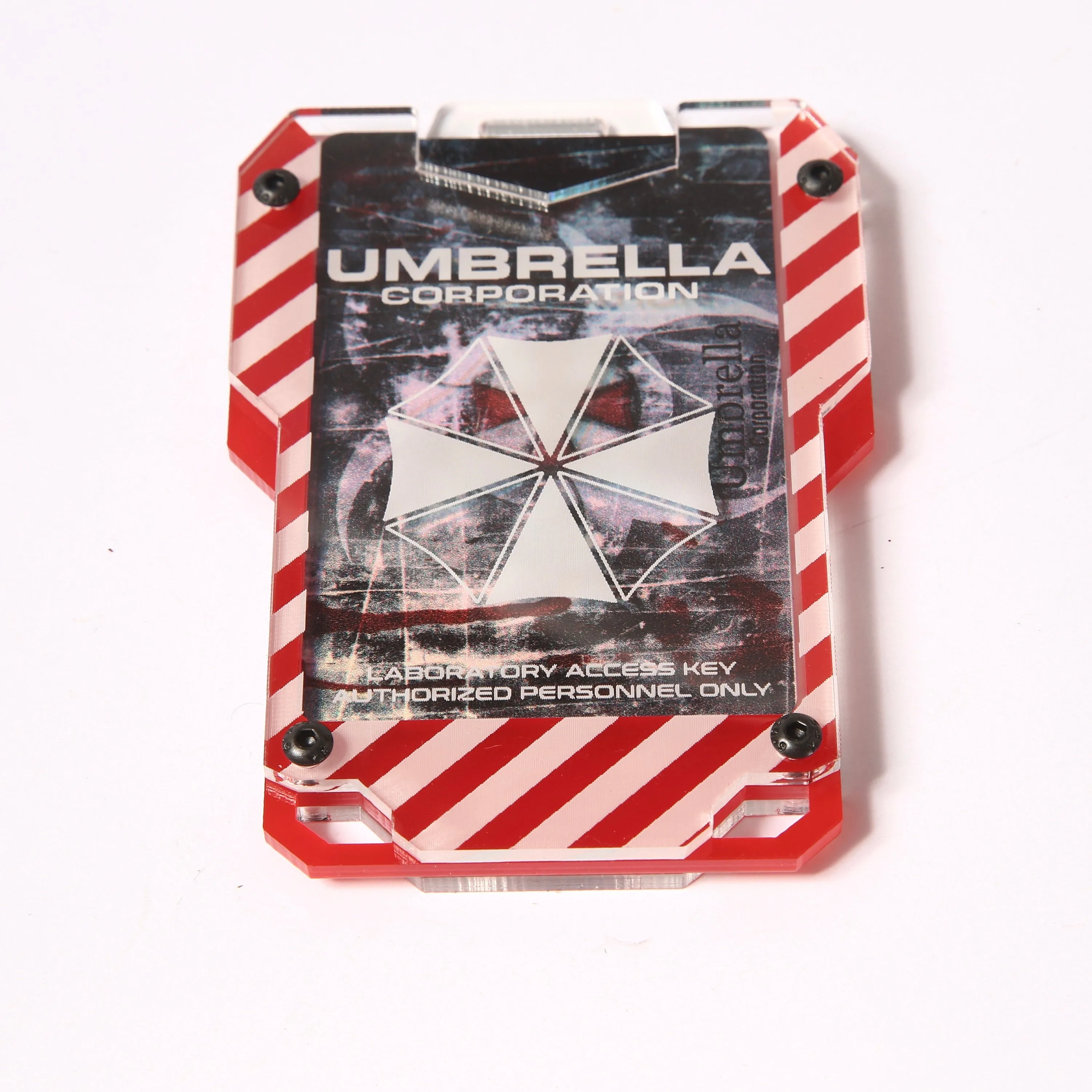Umbrella Corp Cyberpunk keycard style card ID holder - Umbrella Corps badge holder.