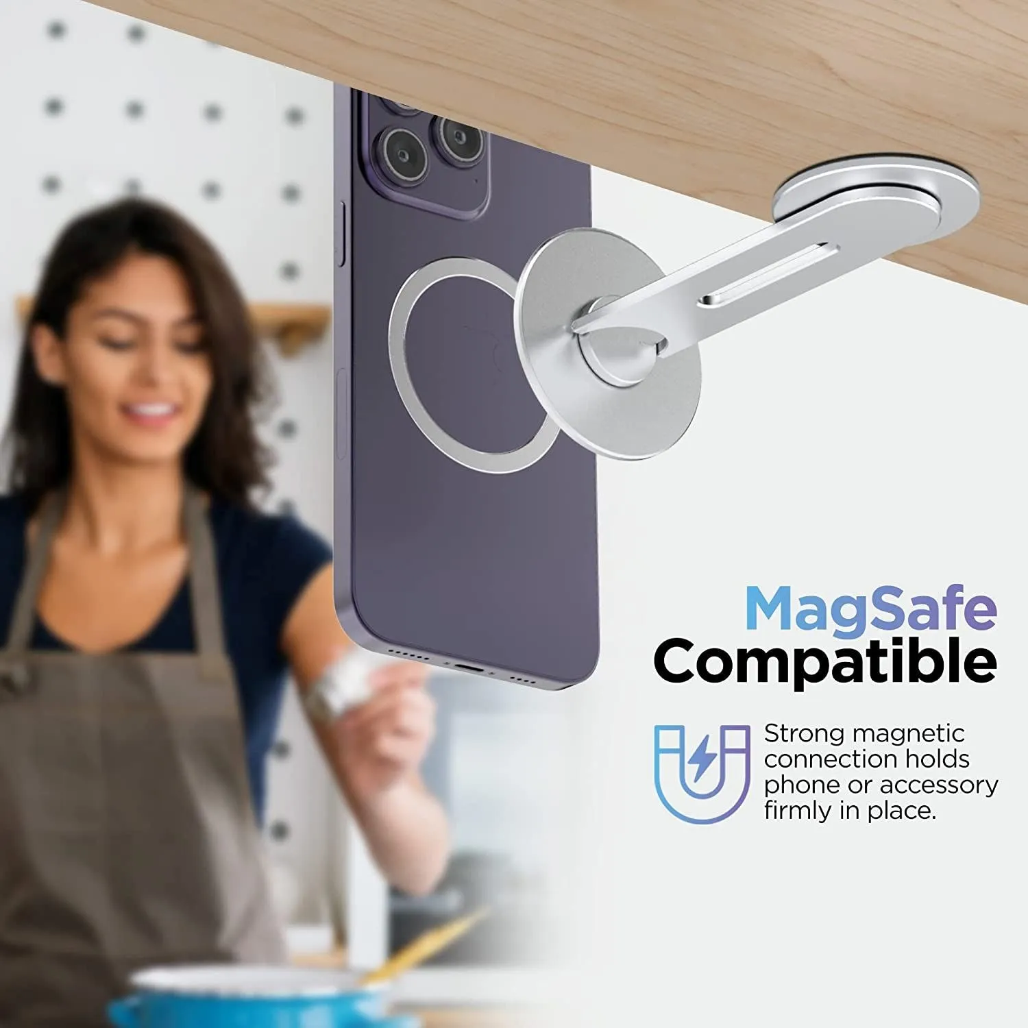 Under Mount Magnetic Phone Holder - Compatible with MagSafe
