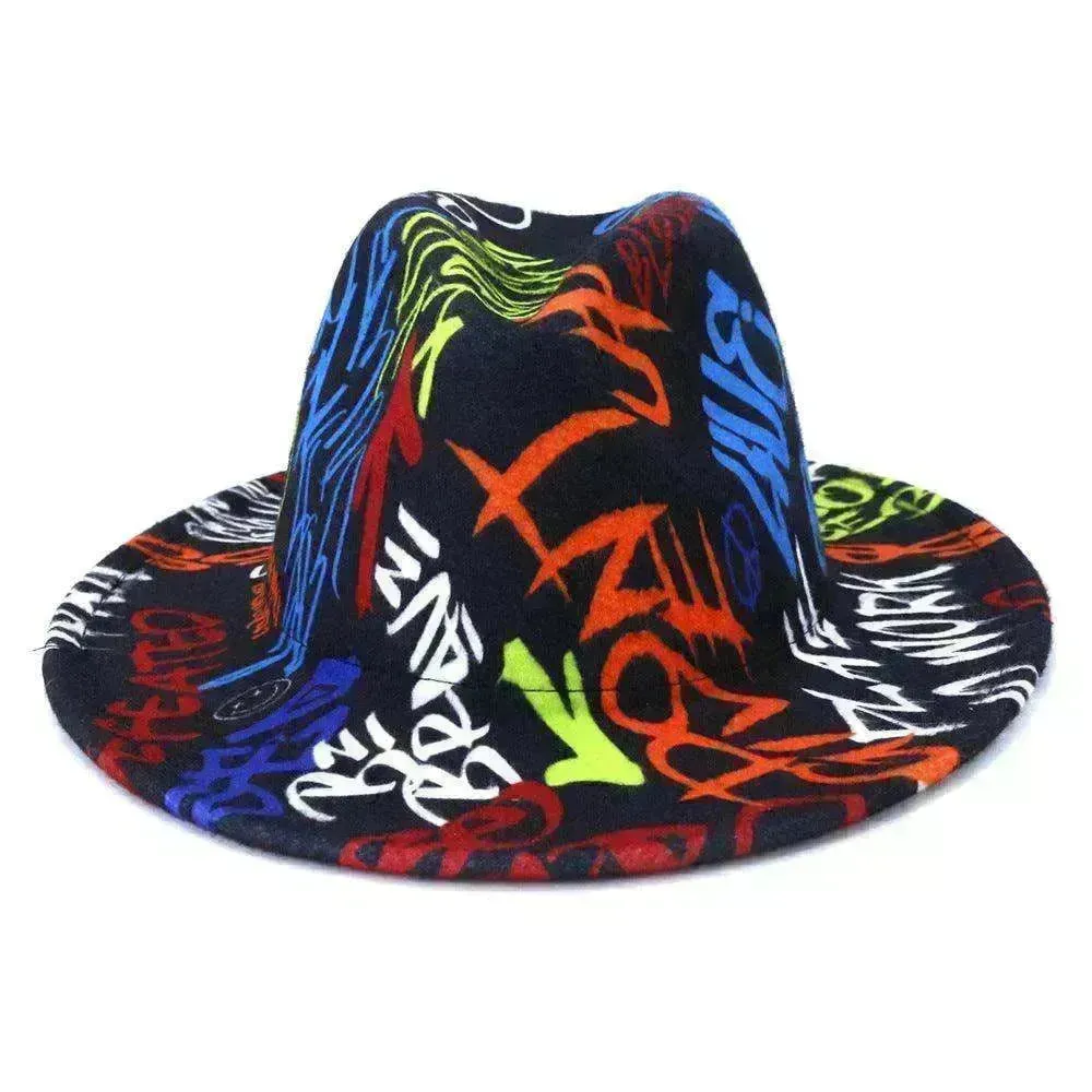 Unisex  Graffiti Big Brim Korean Style Fashion Hat