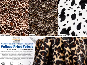Velboa Pony Skin Faux Fur Print Fabric