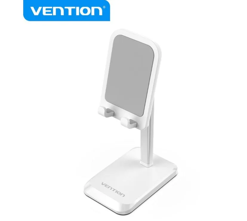 Vention Adjustable Desktop Phone Stand - White Aluminum Alloy