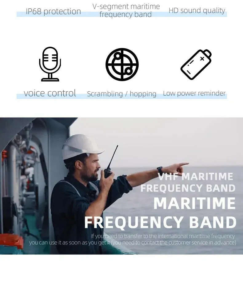 VHF Marine Walkie Talkie Waterproof Profesional Long Range Amateur Radio Station IP68 For Fishing Kayak Two-Way Radio KSUT P85