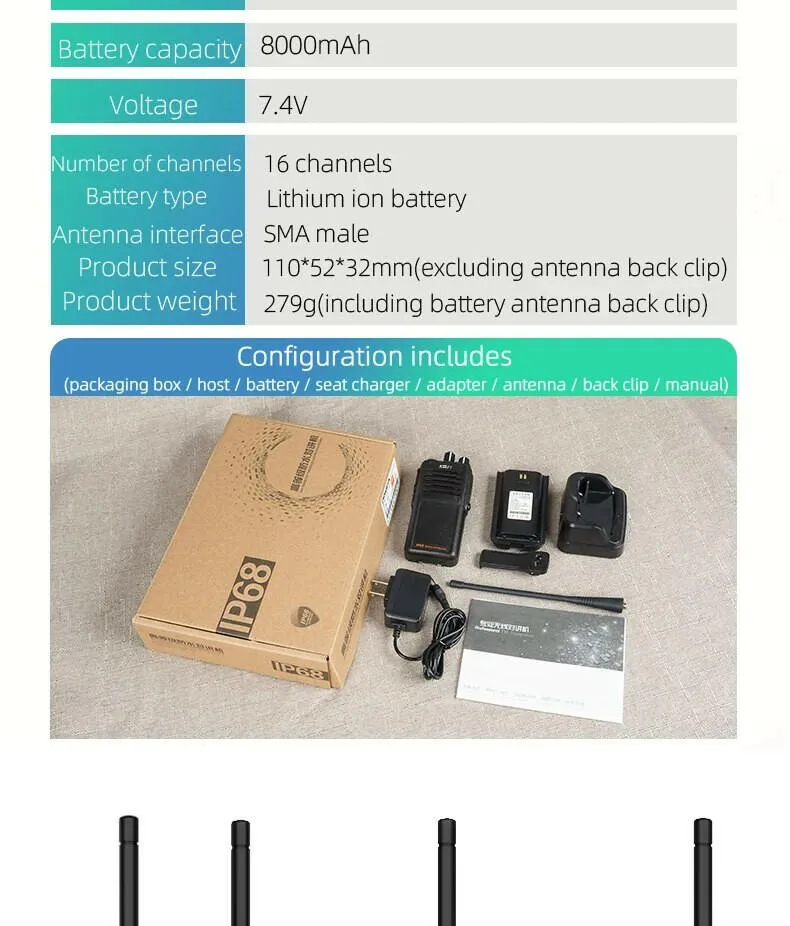 VHF Marine Walkie Talkie Waterproof Profesional Long Range Amateur Radio Station IP68 For Fishing Kayak Two-Way Radio KSUT P85