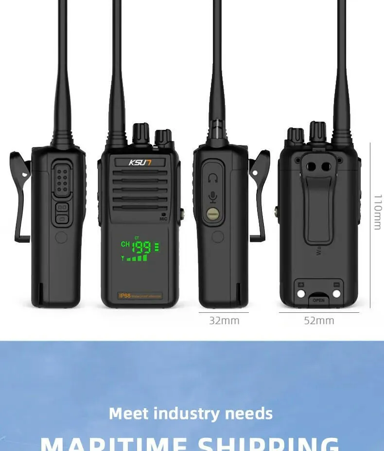 VHF Marine Walkie Talkie Waterproof Profesional Long Range Amateur Radio Station IP68 For Fishing Kayak Two-Way Radio KSUT P85