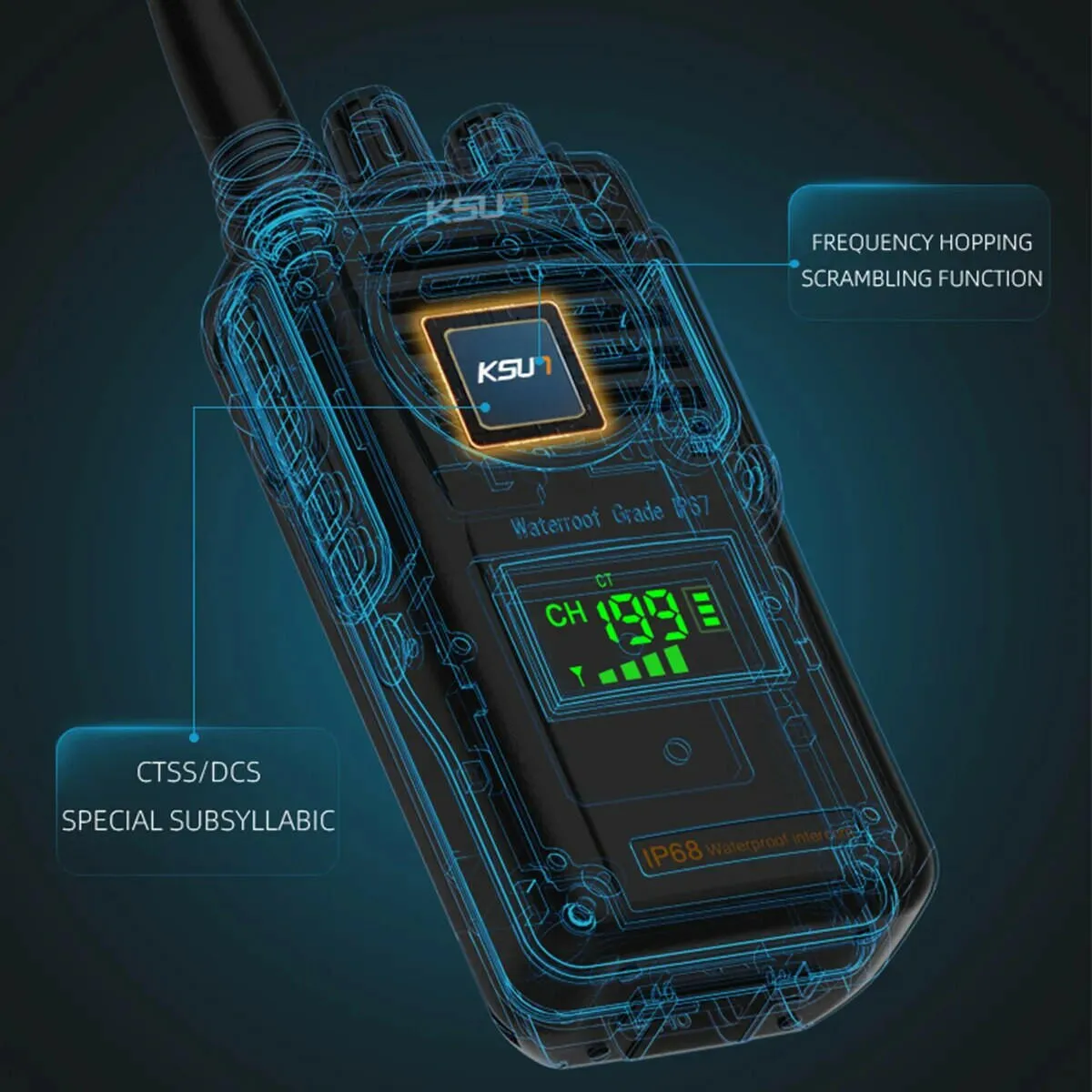 VHF Marine Walkie Talkie Waterproof Profesional Long Range Amateur Radio Station IP68 For Fishing Kayak Two-Way Radio KSUT P85