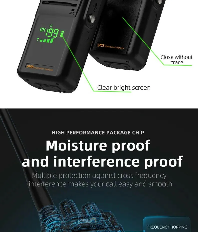 VHF Marine Walkie Talkie Waterproof Profesional Long Range Amateur Radio Station IP68 For Fishing Kayak Two-Way Radio KSUT P85