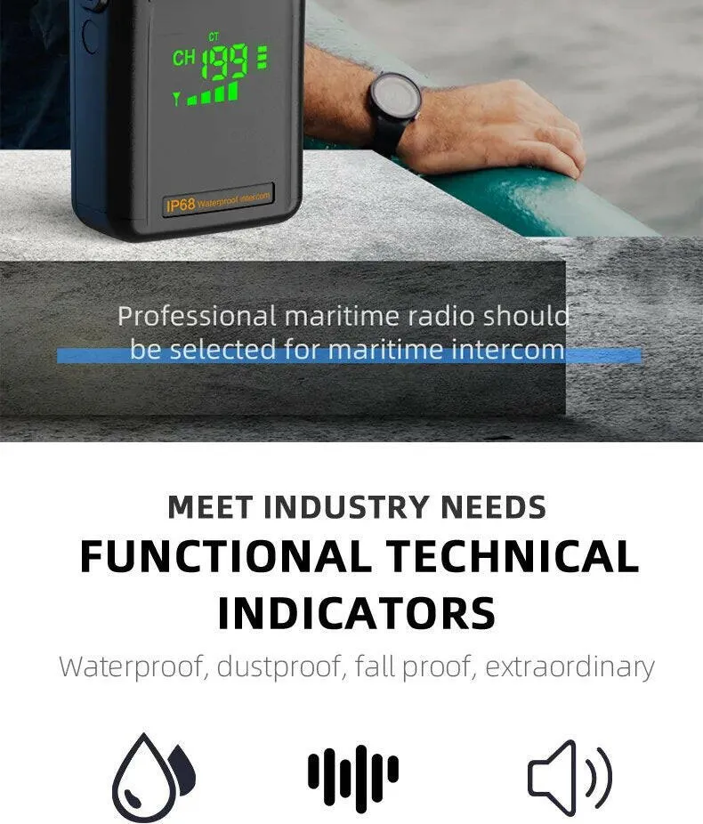 VHF Marine Walkie Talkie Waterproof Profesional Long Range Amateur Radio Station IP68 For Fishing Kayak Two-Way Radio KSUT P85