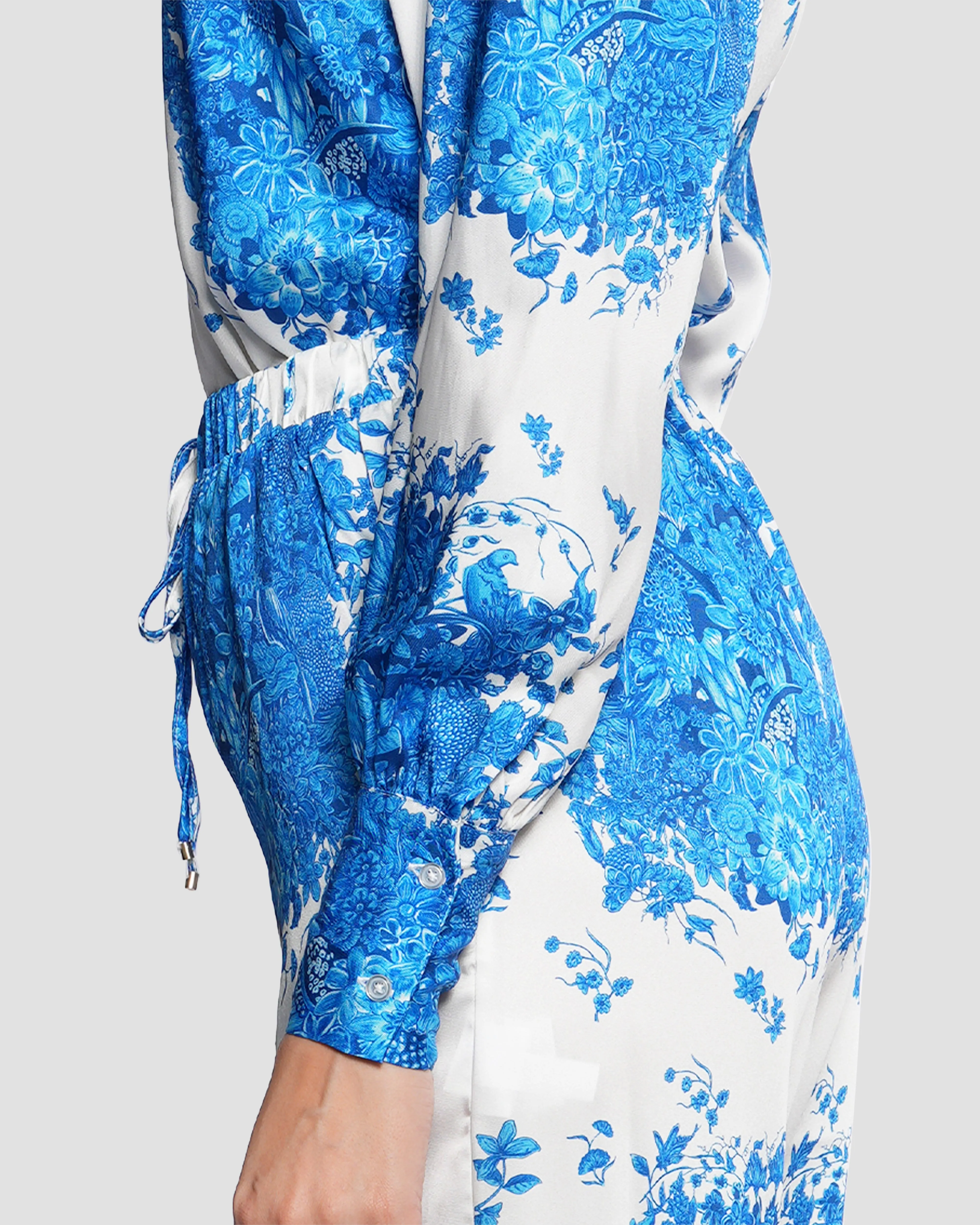Vintage Floral Print Long-Sleeve Top